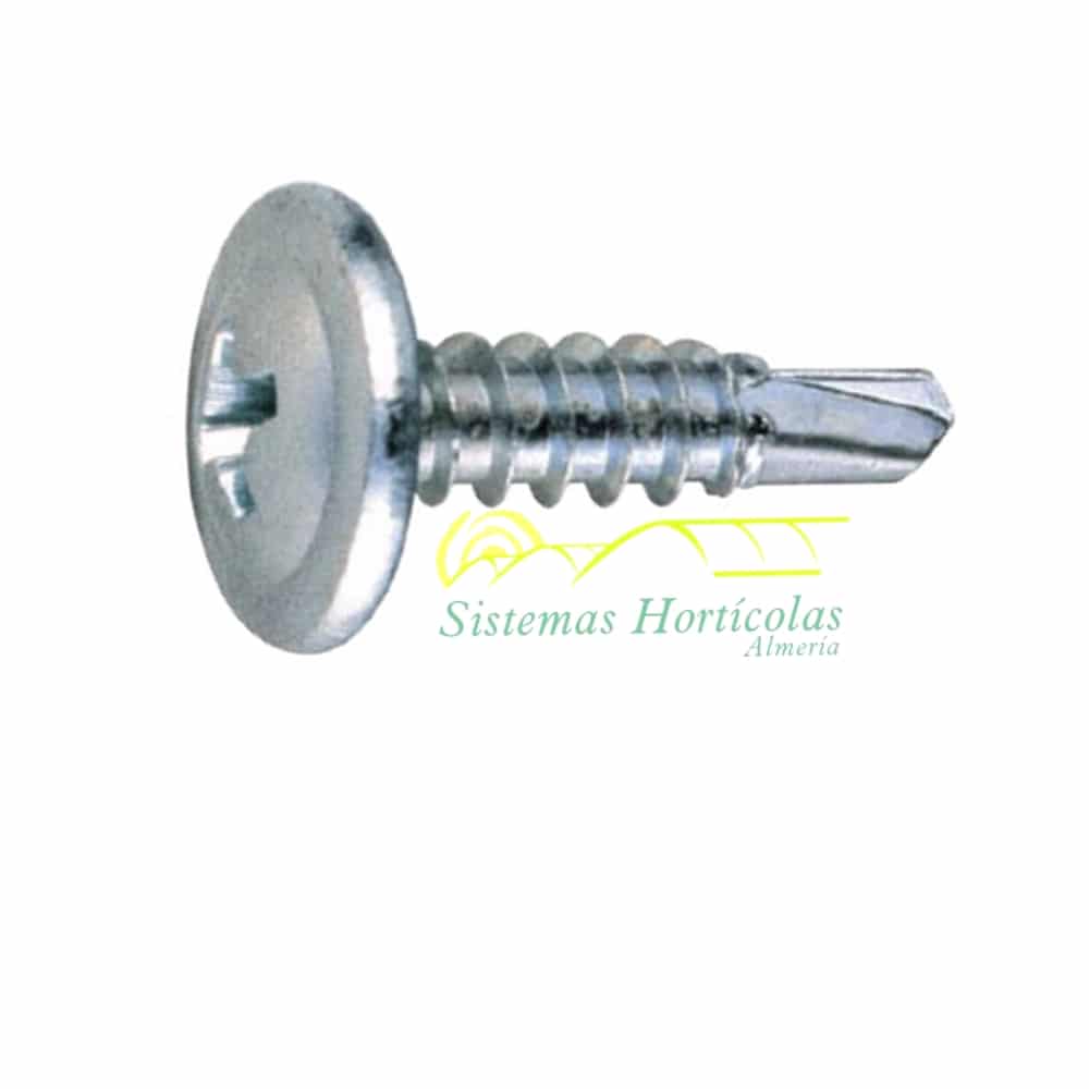 ▷ TORNILLO AUTOTALADRANTE 4,2 X 25 CABEZA ALOMADA BAJA CON ARANADELA  ESTAMPADA ZINCADO BLANCO PACK 500 UD.【Envío 24h】