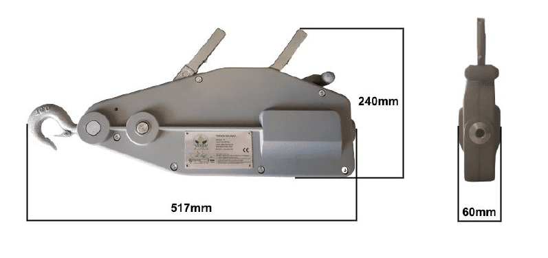 Medidas tensor T-8 cable y trenzas